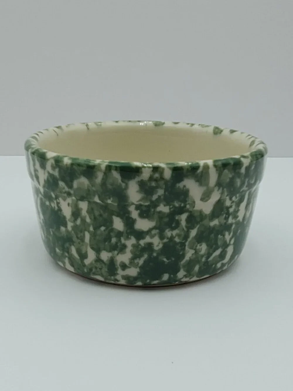 Workshops of Gerald E. Henn Green Spongeware Utility Crock Green Sponge Bowl